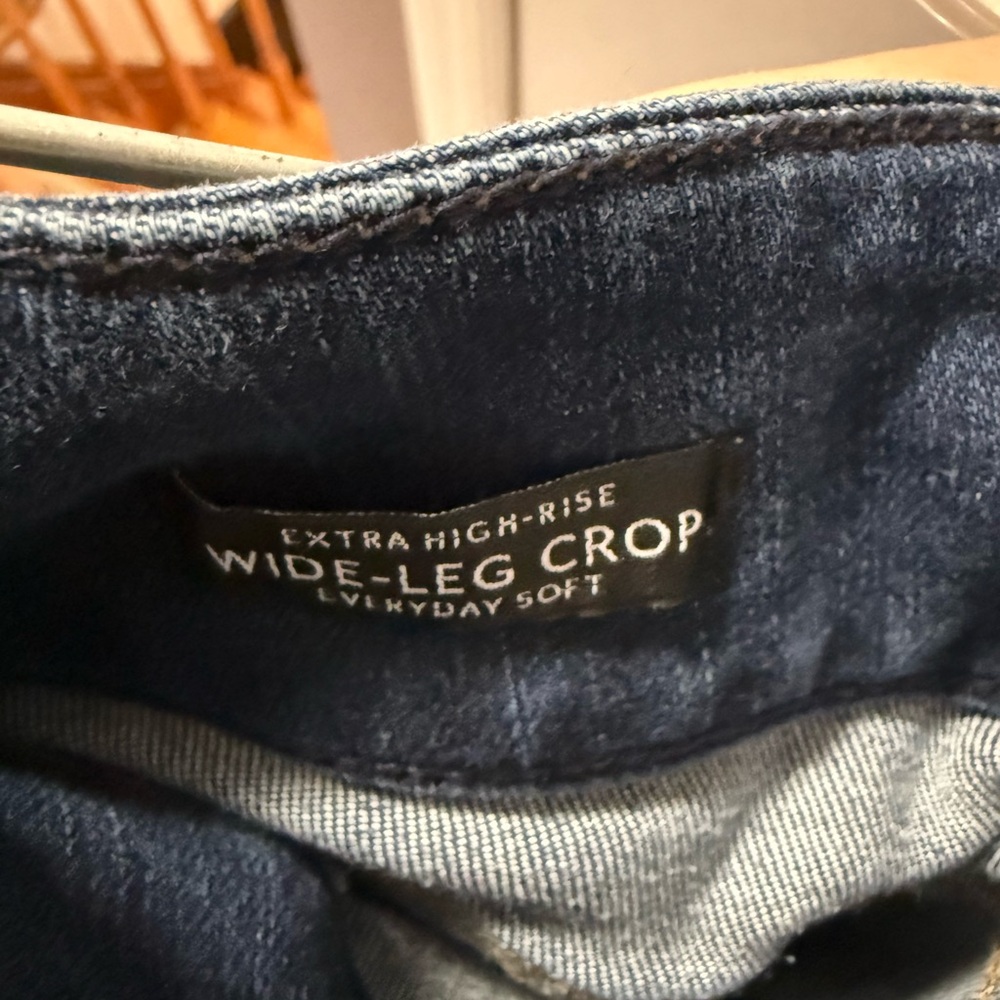 White House Black Market Dark Blue Belted Cropped Jeans - Picture 5 of 6